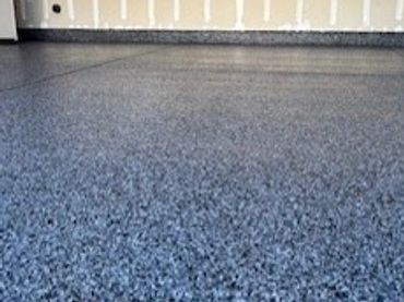 black and white epoxy flake garage floor