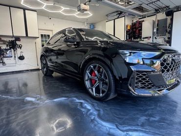 Custom metallic epoxy garage floor