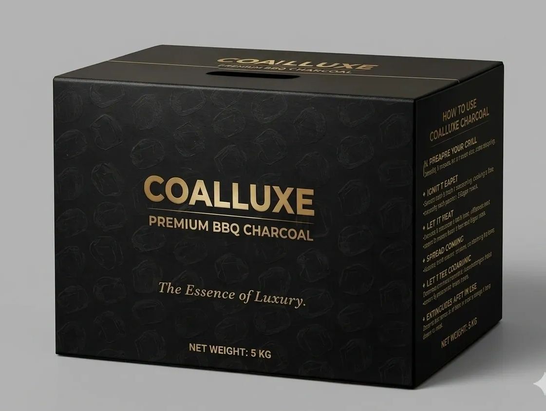 A premium BBQ charcoal box named Coalluxe.