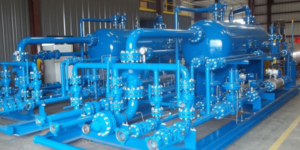 Two blue well testing production separators