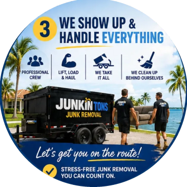 Junk removal service featuring professional crew handling all tasks.