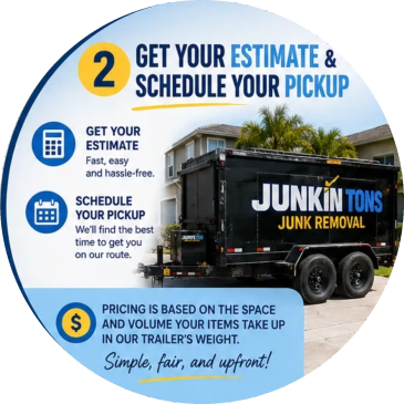 Instruction to get estimate and schedule pickup for junk removal.