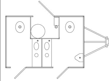 2 Door, 2 Stalls (Women's Private Toilet, and Men's Private Toilet and Urinal Stall)