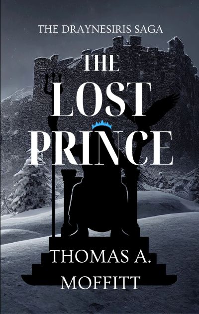 Book cover of 'The Lost Prince' showing a throne silhouette in a snowy fortress landscape.