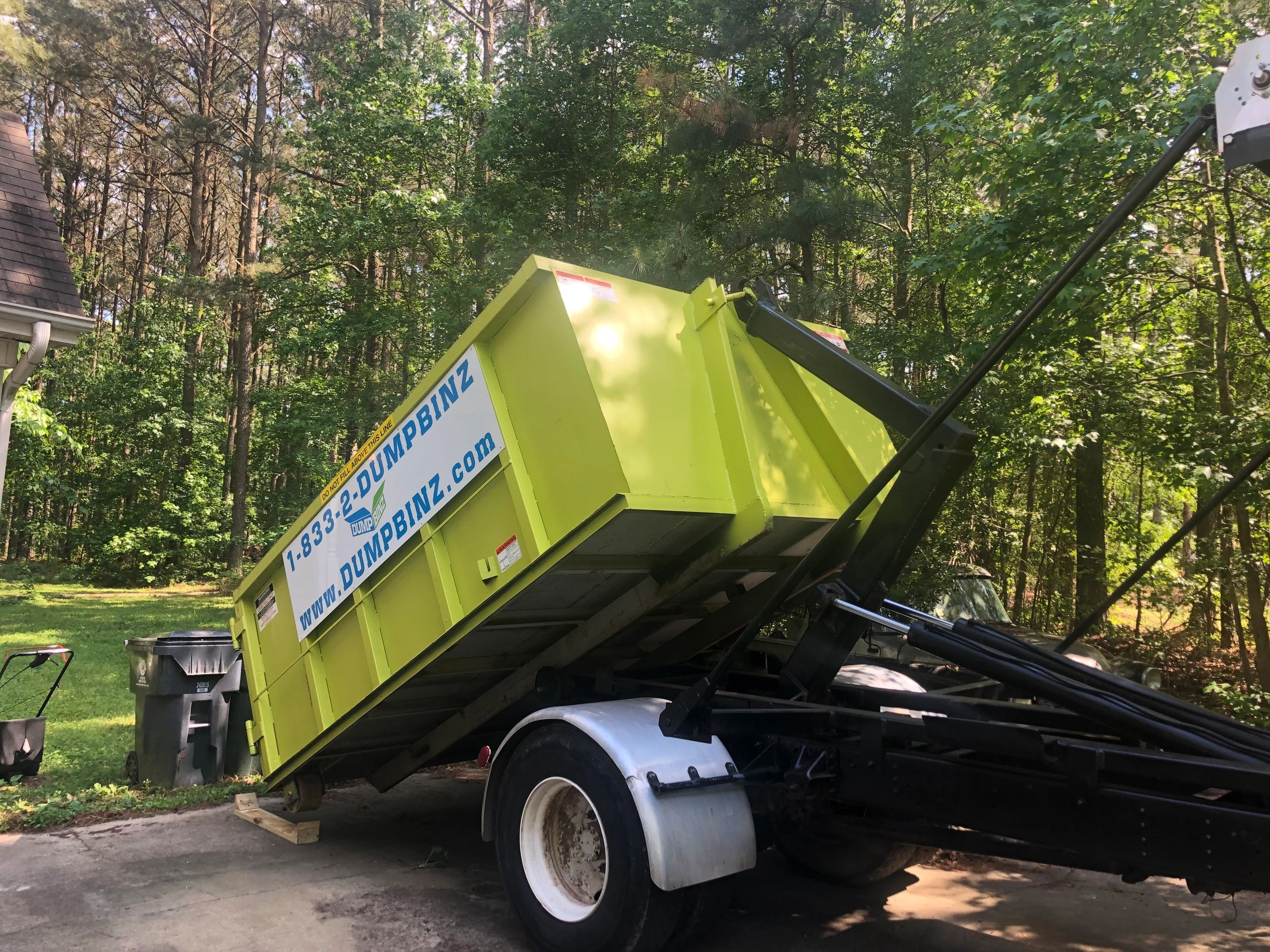 Dump Binz 15 yard dumpster delivery residential or commercial