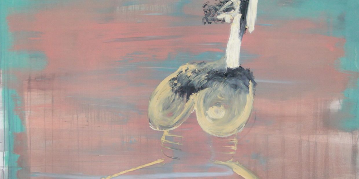 La perra chichona, parte de la serie Diseccionando a Inocencio X, óleo sobre tela 210 X 210 cm. 2010