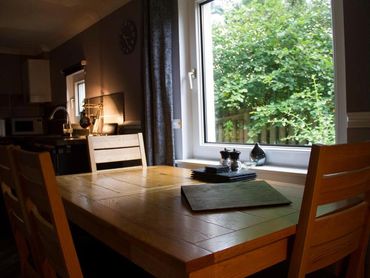 Dining area. Home Farm Apartments - Portree town centre. Isle of Skye.