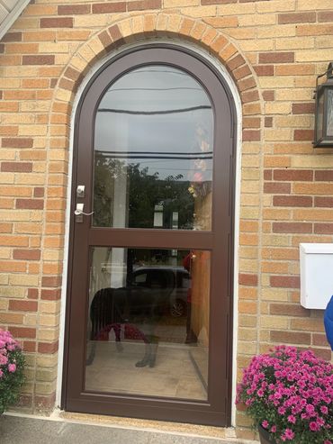 Round top arch steel entrance door. Insulated fiberglass arch top doors entrance. Arch top round sto