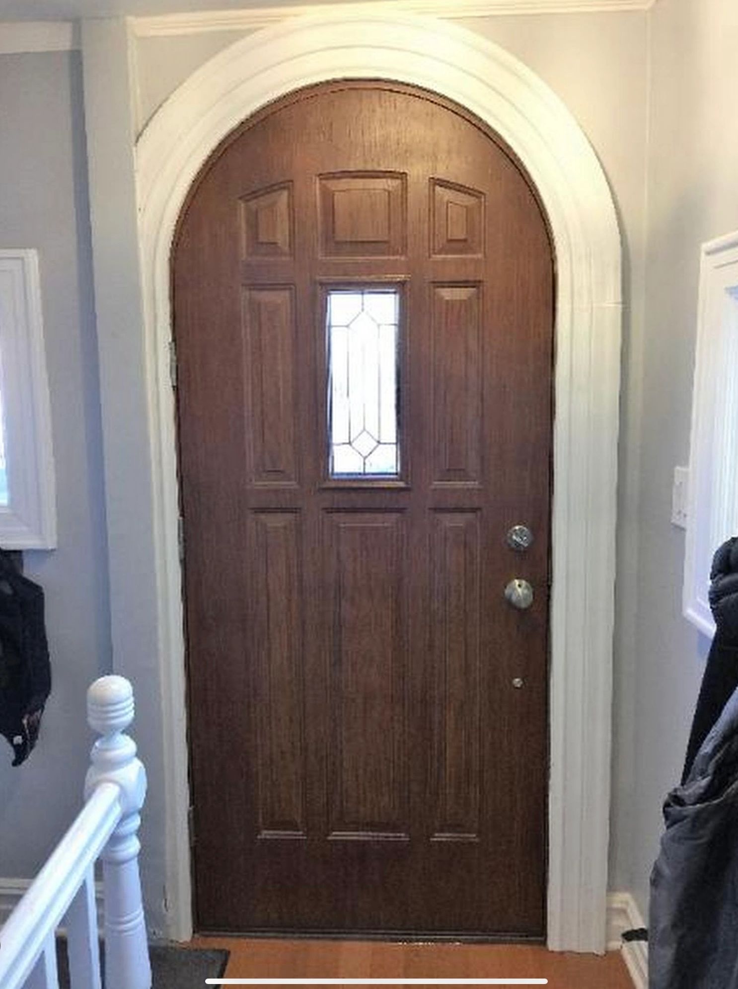 Arch top entrance door. Round top door .