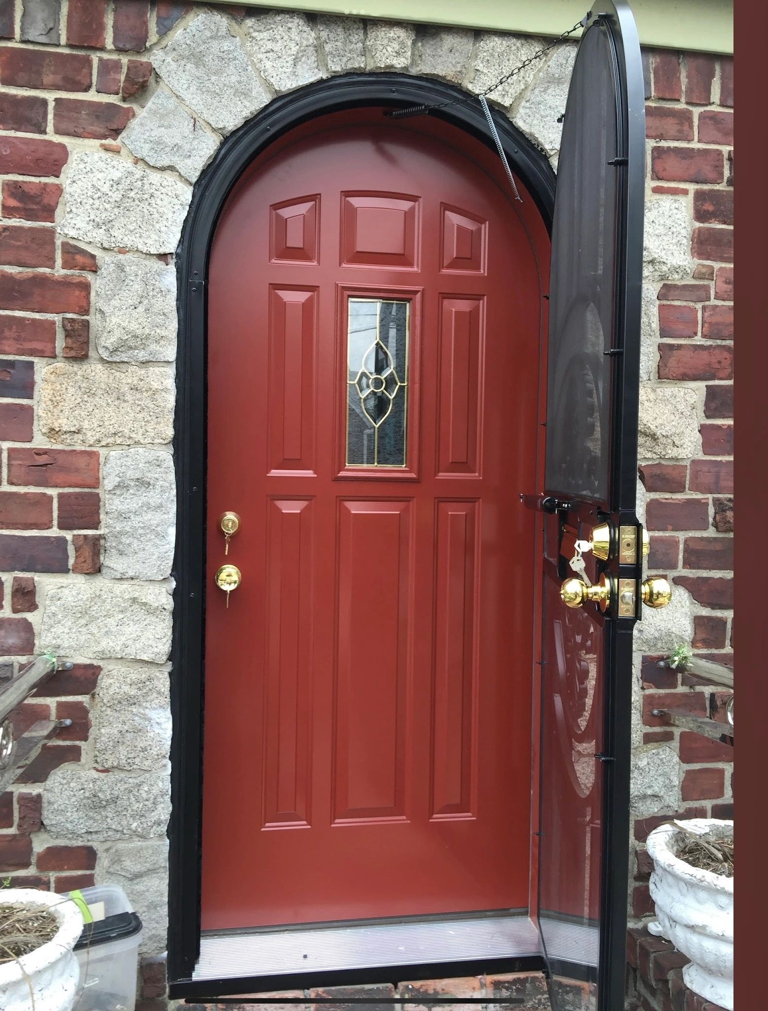 Arch top entrance door. Round top door .