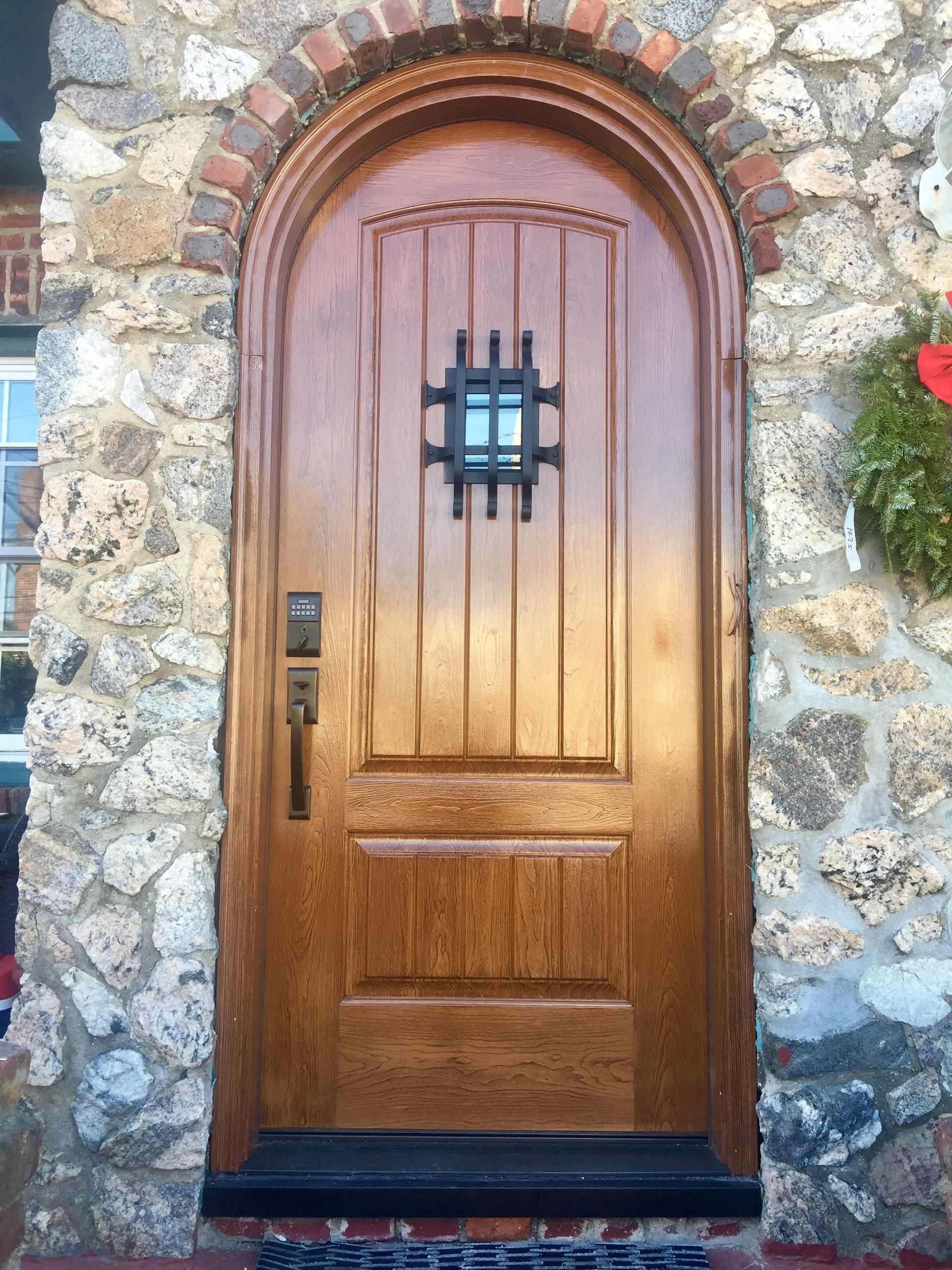 Arch top round door fiberglass