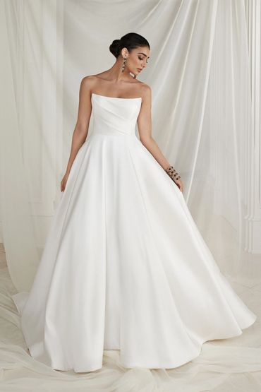 Strapless Mikado wedding dress ESTELLE by Justin Alexander