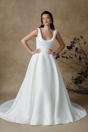 Crepe and satin wedding gown GROVE by Justin Alexander