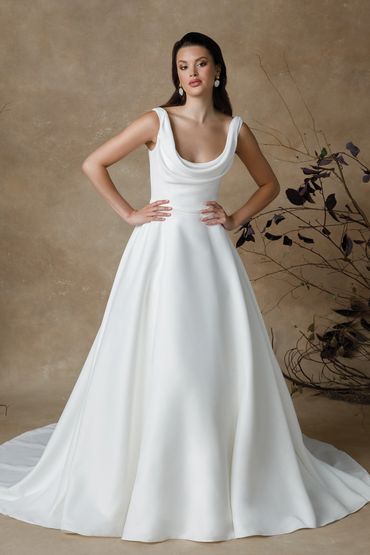 Crepe and satin wedding gown GROVE by Justin Alexander