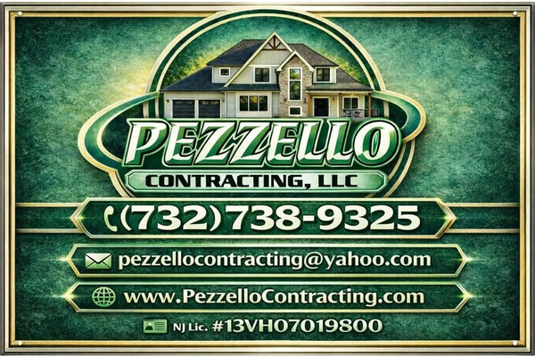 Pezzello Contracting LLC contact details with phone, email, website, and NJ license.