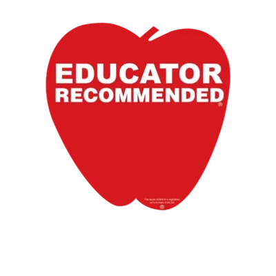 Apple ballot logo, red apple with the words "Educator Recommended"
