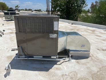 an air conditioning unit on a roof