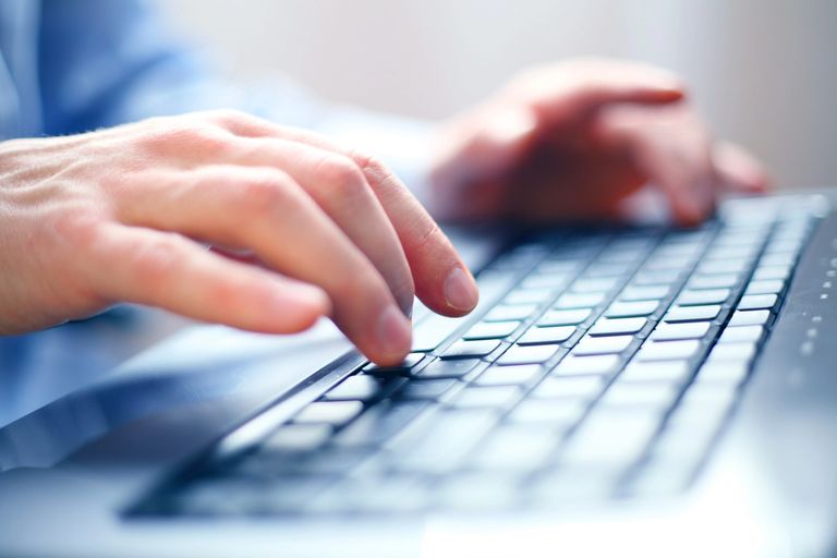 Hands typing