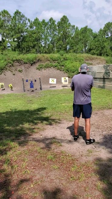Derron's first day of Firearms Training.