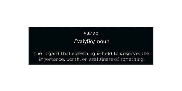 The definition and pronunciation of value.