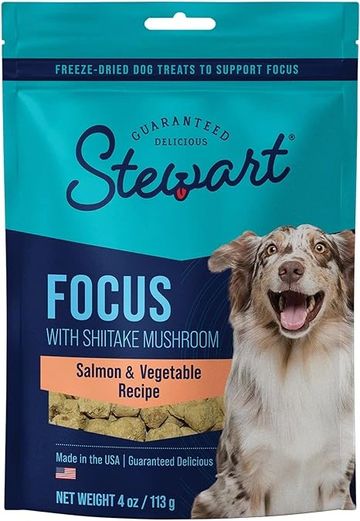 Stewart focus with shitake mushroom salmon dog treats.