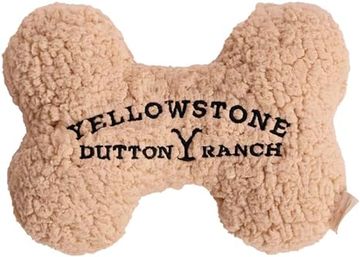 Yellowstone Dutton Ranch plush bone-shaped dog toy.
