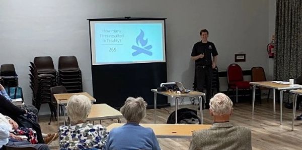 Ferring Probus Club members enjoying Ben Apple's talk on fire safety in the home