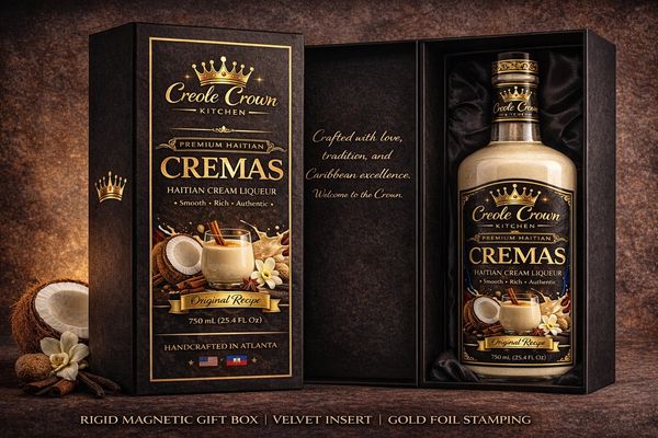 Creole Crown Kitchen™ Premium Haitian Cremas (750 mL)
Indulge in a rich, smooth Haitian cream lique