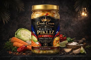 Experience the bold, vibrant taste of Haiti with Creole Crown Kitchen Haitian Pikliz.