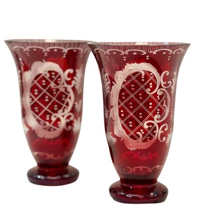 Bohemian Ruby Red Vases