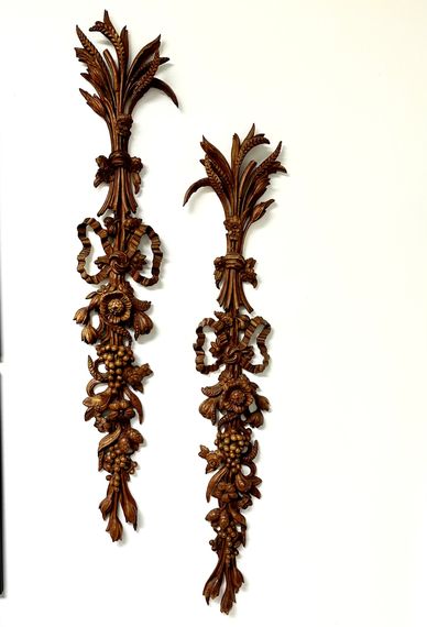 Italian Fruitwood Bouquet Of Flowers Wall Hangings 