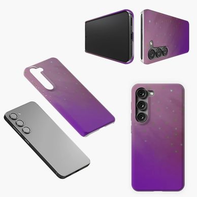 purple gradient with green stars