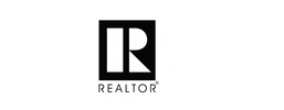 Black and white Realtor logo with a stylized R inside a square.