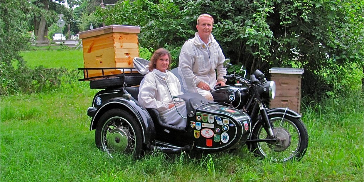 Yes, we do service hives via antique sidecar.  What the heck not?
