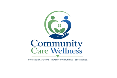 Community Care Wellness logo with stylized figures.