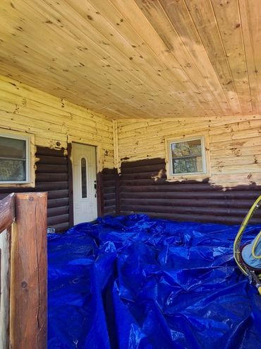 Log Home Staining Hendersonville NC