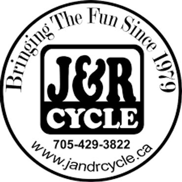 J&R Cycle company name with slogan "Bringing the fun since 1979", phone number and website