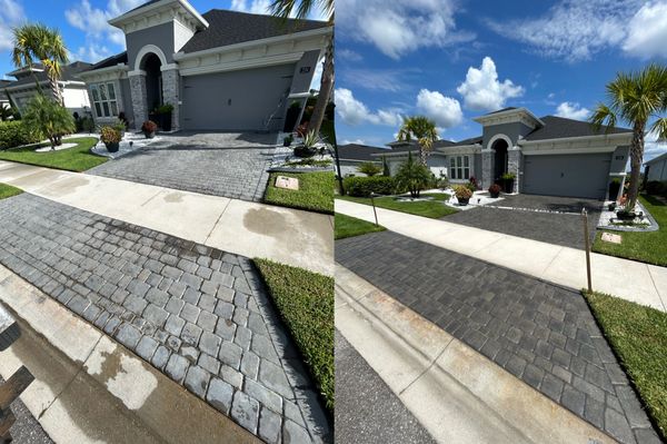 Luxury driveway restoration in World Golf Village