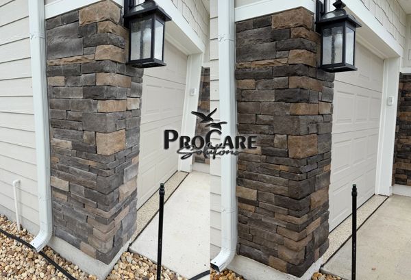 Natural stone wall sealing in Ormond Beach to prevent stains and weathering.