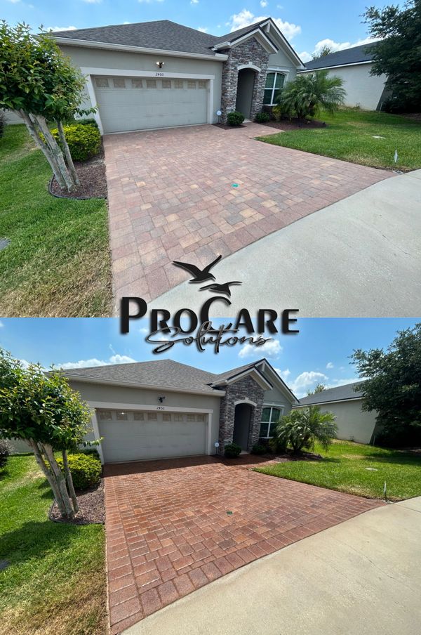 Brick paver sealing in Palencia.
