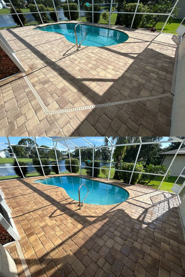 Premium brick paver restoration in Hammock Beach.