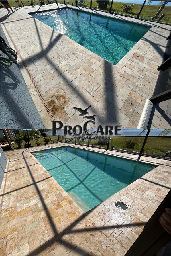 Luxury travertine sealing in Margaritaville