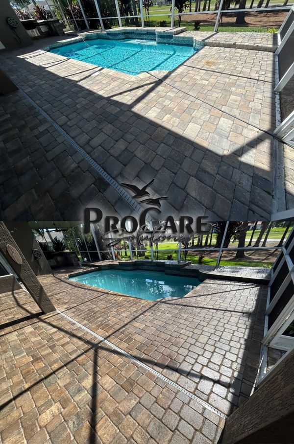 Brick paver restoration in The Conservatory