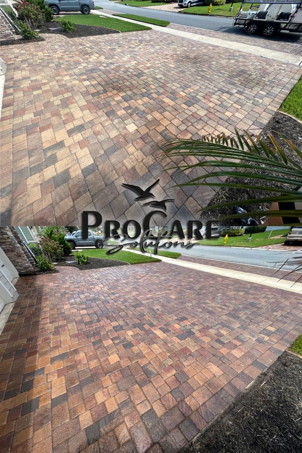 Premium paver sealing in Palm Coast Plantation.