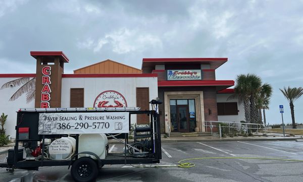 Professional commercial pressure washing in St. Augustine for restaurants, shopping centers.