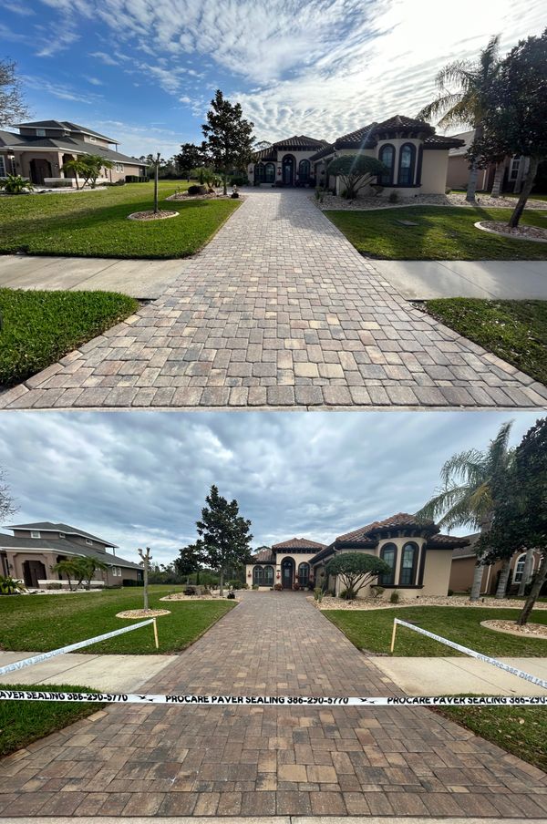 Palm Coast paver sealing for luxury homes.