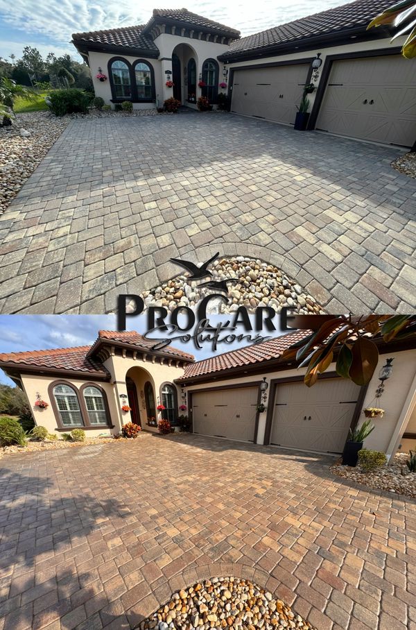 Brick paver restoration in Ormond Beach.