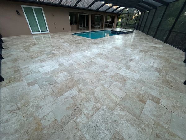 Professional travertine sealing in Hammock Dunes to enhance and protect premium stone surfaces.