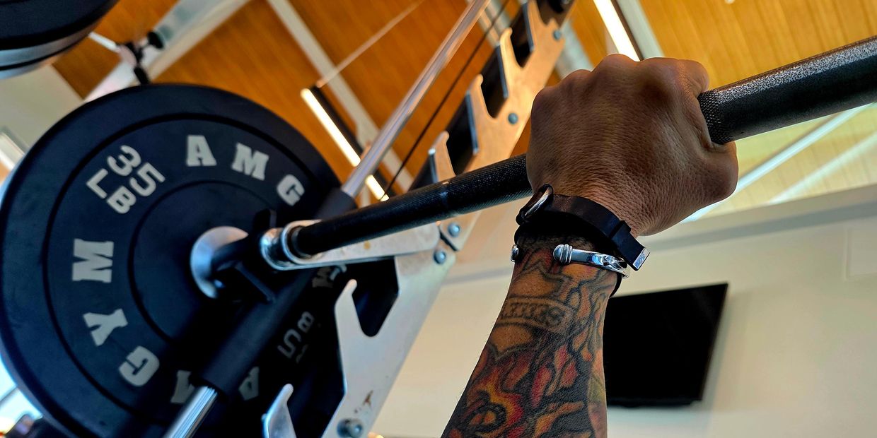 Exercising and fitness workout with HIV AIDS long term survivor Bob Bowers