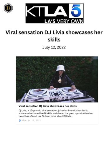 Buchanan PR: KTLA 5 and viral sensation DJ Livia showcases her skills - public relations
